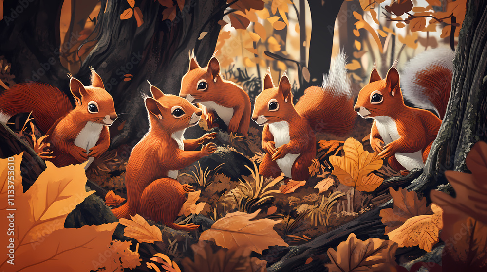 group red squirrels group red squirrels