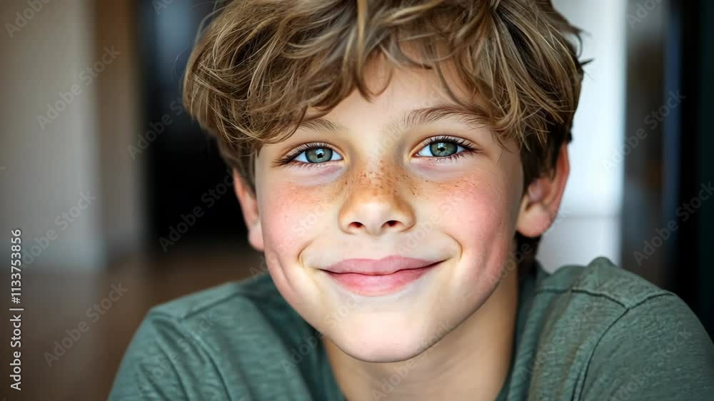 smiling teenage boy at home smiling teenage boy at home