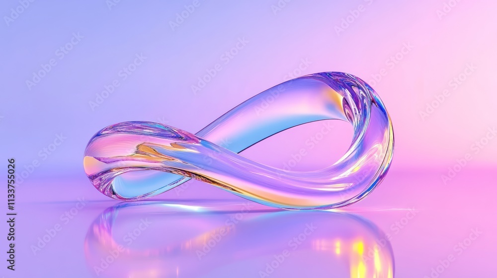Fluid Twisted D Shape in Gradient Background Fluid Twisted D Shape in Gradient Background