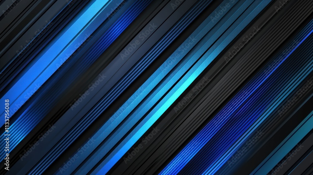Abstract Diagonal Lines: Blue and Black Geometric Design Abstract Diagonal Lines: Blue and Black Geometric Design