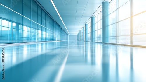 Wallpaper Mural Modern Architecture With Abstract Blur Of Sleek Interior Empty Corridor And Defocused Sunlight. Torontodigital.ca