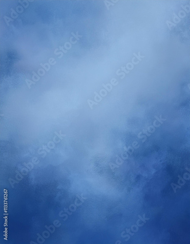 The image shows a cloudy, misty blue background. It appears to be a textured backdro