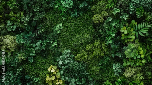 Lush green moss covering forest floor creates a vibrant nature texture.