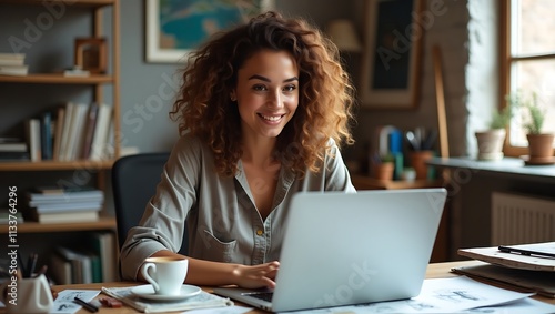 woman working on laptop