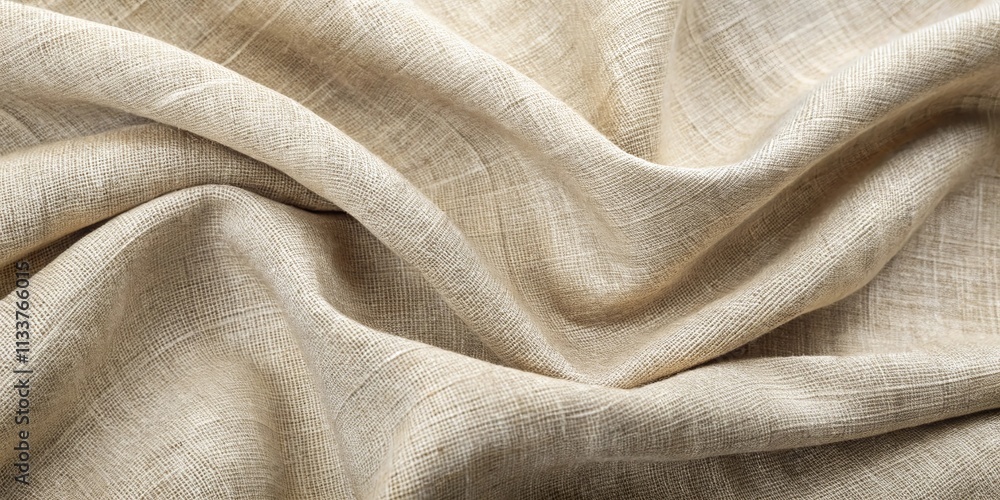 Draped Beige Linen Fabric Texture Soft, Natural, and Elegant Draped Beige Linen Fabric Texture Soft, Natural, and Elegant