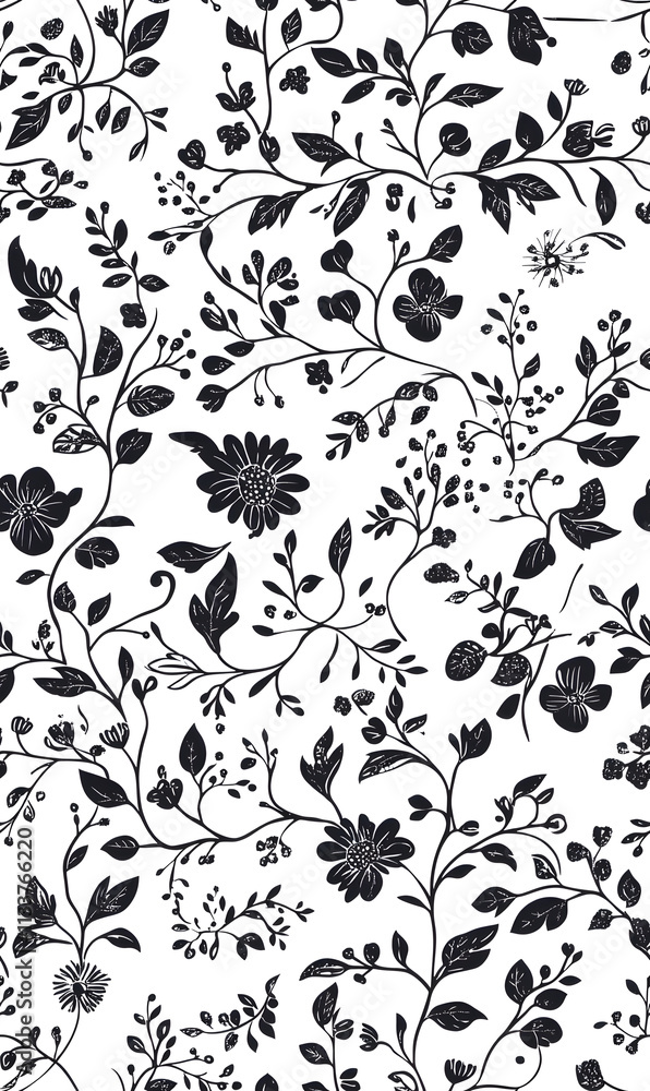 floral flower and leaf elements modern doodle illustrator seamless pattern for wallpaper or background floral flower and leaf elements modern doodle illustrator seamless pattern for wallpaper or background