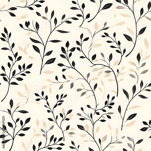 floral flower and leaf elements modern doodle illustrator seamless pattern for wallpaper or background
