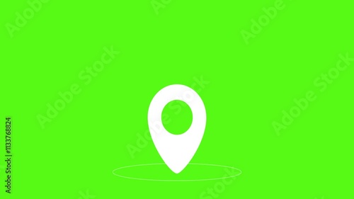 Various gps location pin animations set on green