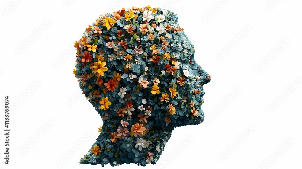 Vibrant Portrait of Abstract Mental Wellness and Mindfulness long_title:Vibrant and abstract digital portrait depicting the theme of mental wellness Vibrant Portrait of Abstract Mental Wellness and Mindfulness long_title:Vibrant and abstract digital portrait depicting the theme of mental wellness