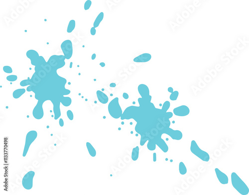Blue paint splash. Paint splatter vector illustration. Artistic ink splash. Paintball blots simple icon