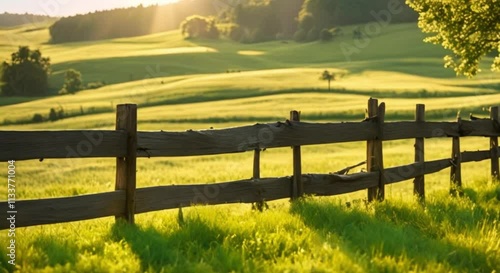 beautiful meadow view in summer