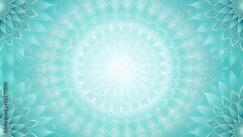 Serene Aqua Mandala Design Elegant Floral Pattern Background for Invitation, Card, or Website