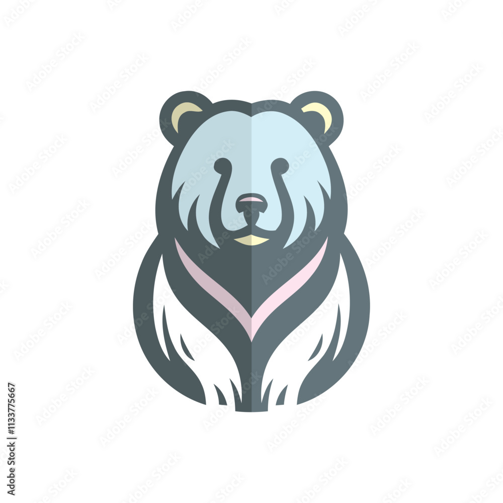 Simple Logo Bear monochrome isolated on white background Simple Logo Bear monochrome isolated on white background