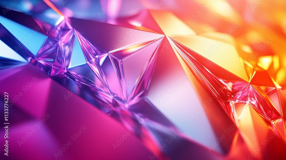 Abstract geometric shapes, vibrant colors, shiny Abstract geometric shapes, vibrant colors, shiny