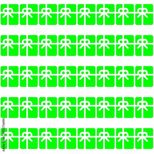Repeating pattern of gift boxes icon on white background 