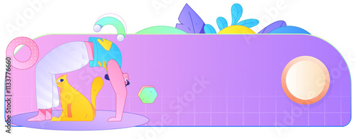 Practicing yoga, physical and mental health, flat vector character concept, operation hand drawn illustration
