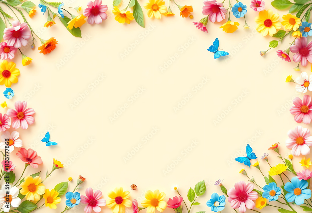 Obraz premium Vibrant Floral Background Mockup for Commercial Use