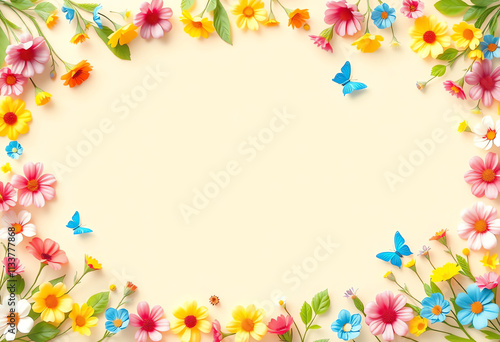 Vibrant Floral Background Mockup for Commercial Use