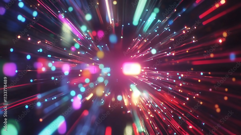 Fototapeta premium Abstract vibrant colorful light burst explosion.