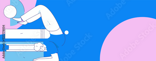 Practicing yoga, physical and mental health, flat vector character concept, operation hand drawn illustration

