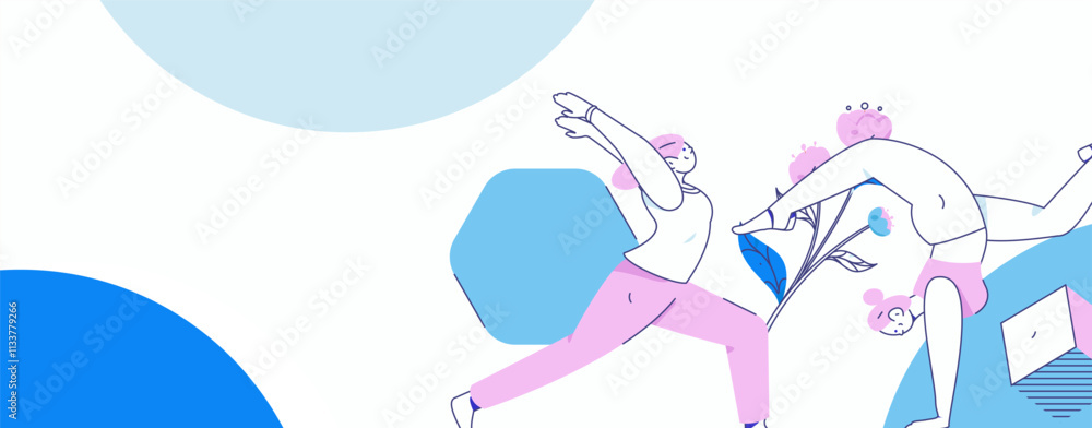 Practicing yoga, physical and mental health, flat vector character concept, operation hand drawn illustration
Practicing yoga, physical and mental health, flat vector character concept, operation hand drawn illustration