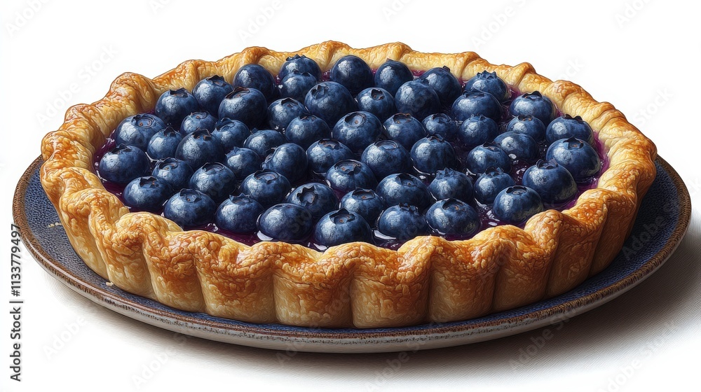 Delicious Blueberry Tart with Golden Crust Piled High with Fresh Juicy Blueberries Best Served as a Dessert in a Cozy Café Setting Perfect for Special Occasions Delicious Blueberry Tart with Golden Crust Piled High with Fresh Juicy Blueberries Best Served as a Dessert in a Cozy Café Setting Perfect for Special Occasions