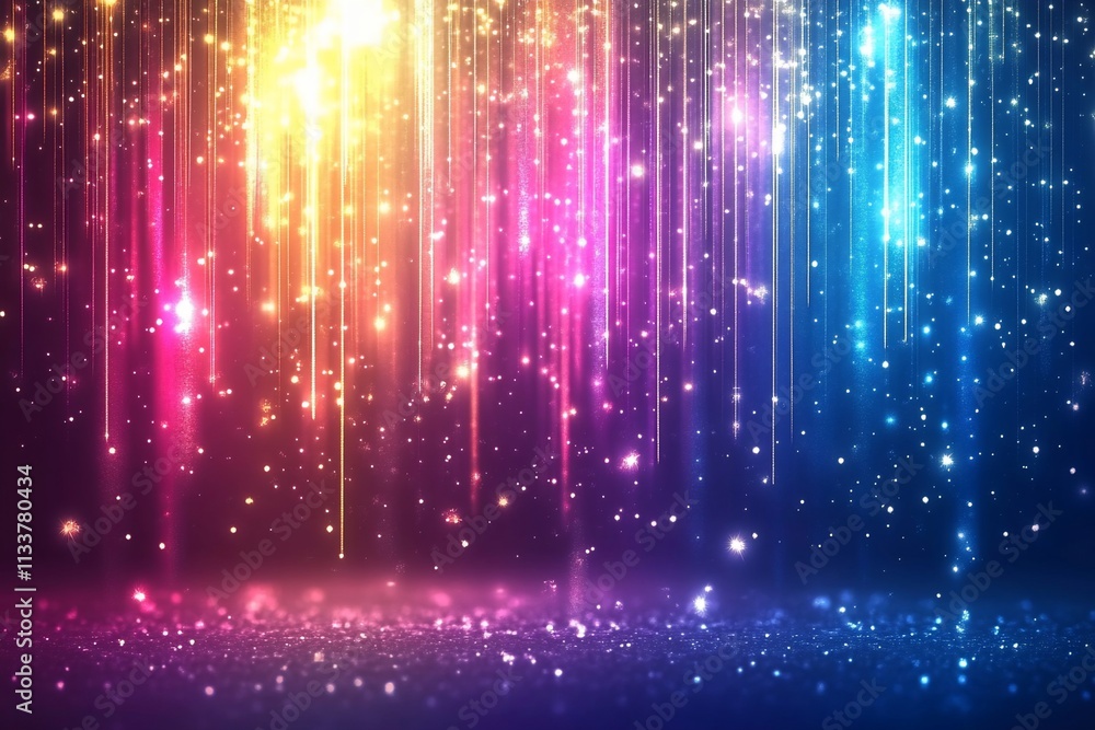 Colorful abstract background with glowing lights and sparkles. Colorful abstract background with glowing lights and sparkles.