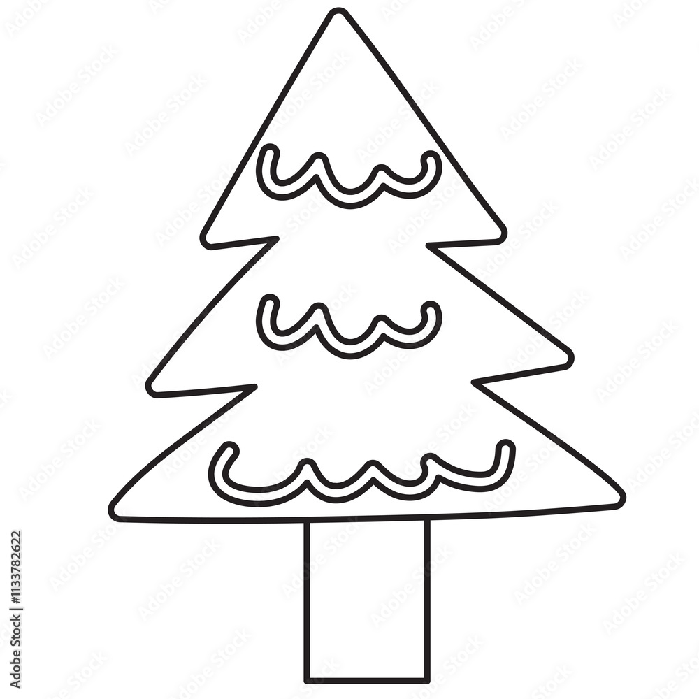 Christmas tree outline for Christmas and New Year festive decoration, winter season, department store, online shopping, lucky draw, kid colouring book, art, painting, December elements, patch, brooch Christmas tree outline for Christmas and New Year festive decoration, winter season, department store, online shopping, lucky draw, kid colouring book, art, painting, December elements, patch, brooch