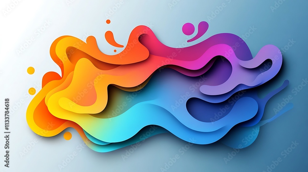 Creative graphic design showcasing layered colorful shapes with gradients and 3D effects. Creative graphic design showcasing layered colorful shapes with gradients and 3D effects.