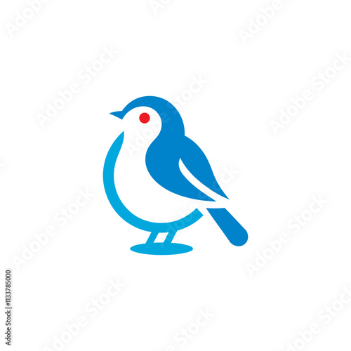 Simple Logo Bird monochrome isolated on white background photo