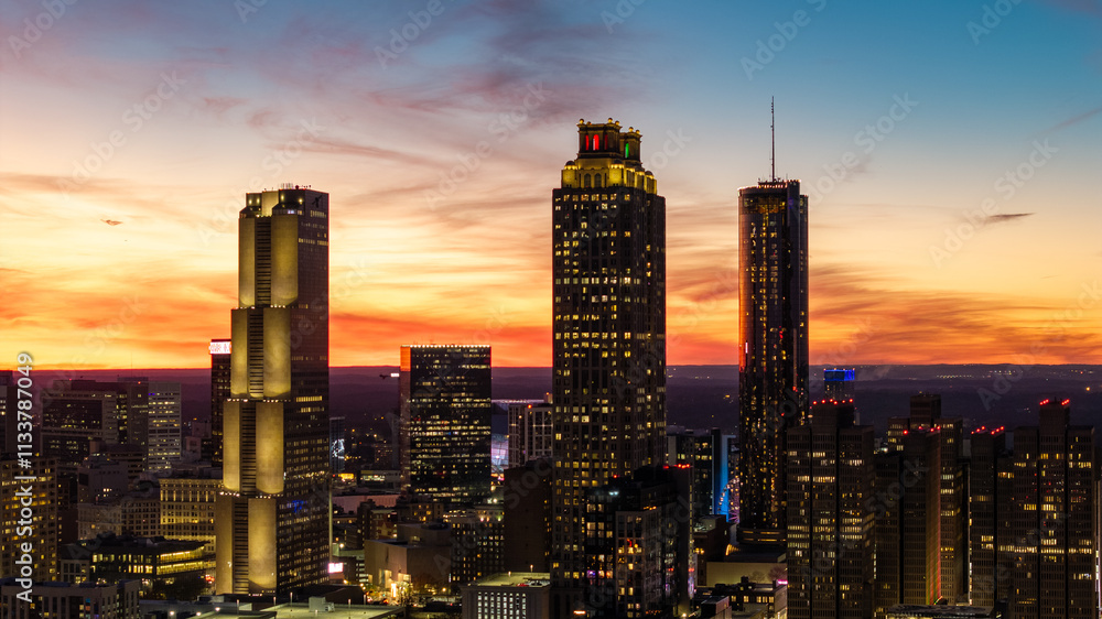 Fototapeta premium Atlanta Skyline at Sunset
