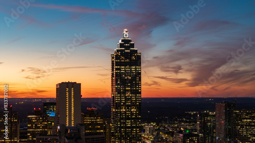Canvas Print Atlanta Skyline at Sunset