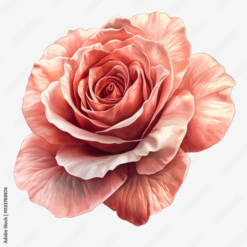 Elegant Pink Rose Flower Blooming Gracefully Against a Bright White Background, Symbolizing Beauty and Love, Perfect for Romantic Themes, Floral Decor, and Nature Photography Inspiration Elegant Pink Rose Flower Blooming Gracefully Against a Bright White Background, Symbolizing Beauty and Love, Perfect for Romantic Themes, Floral Decor, and Nature Photography Inspiration