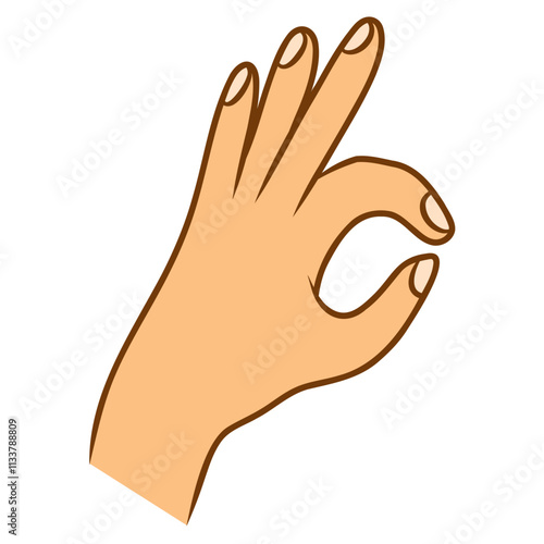 okay hand gesturing illustration
