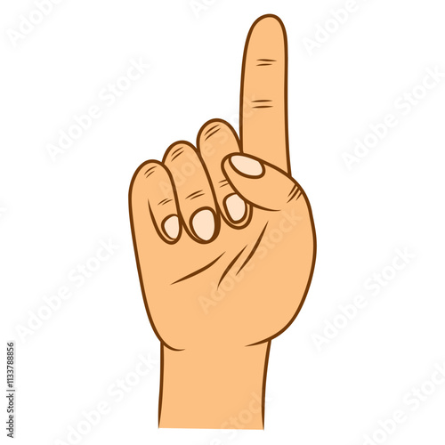 hand with a finger pointing up icon illustration