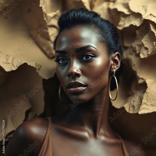 Beautiful Black Female Fashion Model
