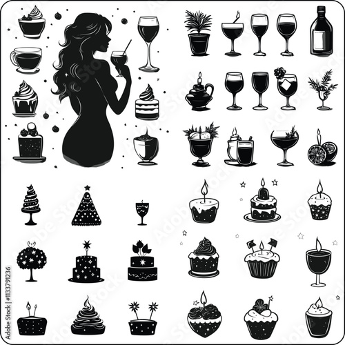 set of drinks,Moscow mule, bloody mary, pina colada, mojito, margarita, daiquiri, Mimosa, long island iced tea, Bellini, margarita, Cocktails of alcohol set. Vector illustration

