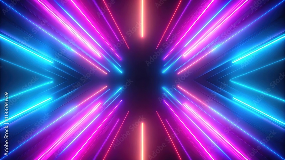 Obraz premium Multicolored motion gradient purple and blue neon lights soft background with animation seamless loop