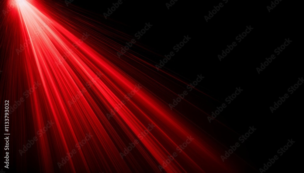 Fototapeta premium red spotlight lighting on black background, effects sunlight, lens flare