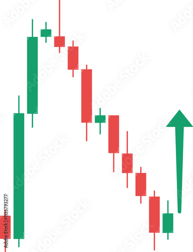 Candlestick setup for long position. Reversal pattern