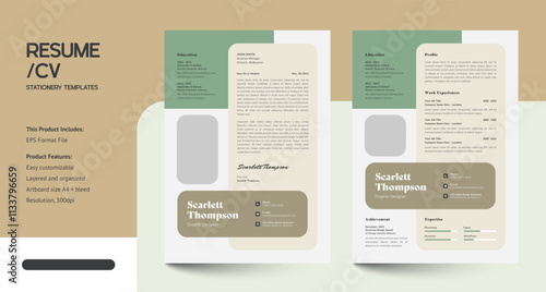 Minimalist CV Resume Design Template