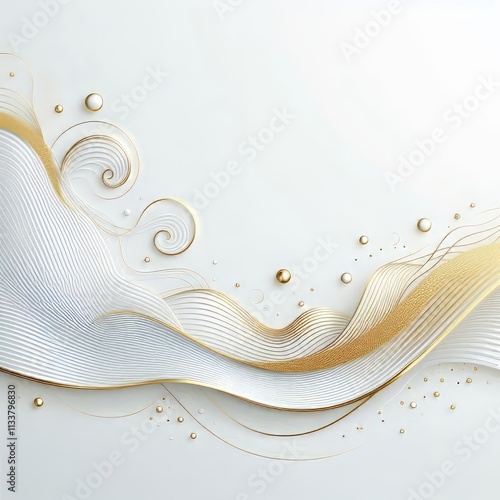 white background with wavy gold vectors