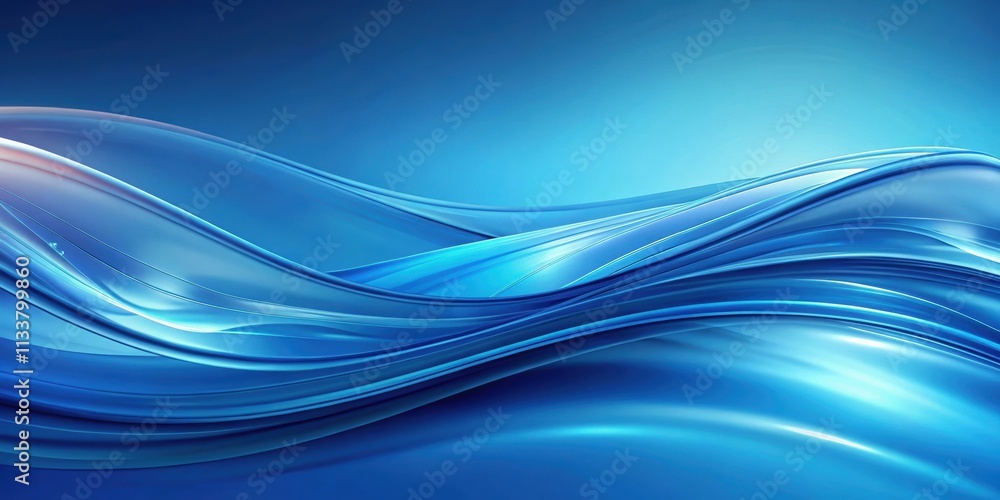 Fototapeta premium Abstract blue background with smooth waves , abstract, blue, background, waves, texture, smooth, pattern, design, artistic, soft