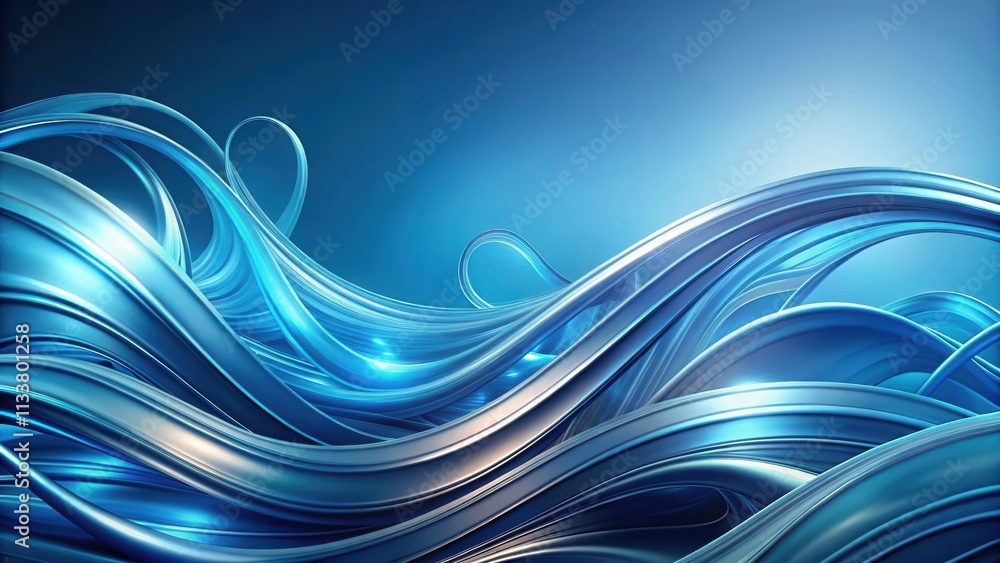 Abstract rendering of luxurious swirl wavy shape on blue background, rendering, abstract, swirl, wavy, shape, luxurious, blue Abstract rendering of luxurious swirl wavy shape on blue background, rendering, abstract, swirl, wavy, shape, luxurious, blue