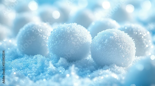 Snowballs Resting on a Bed of Sparkling Snow