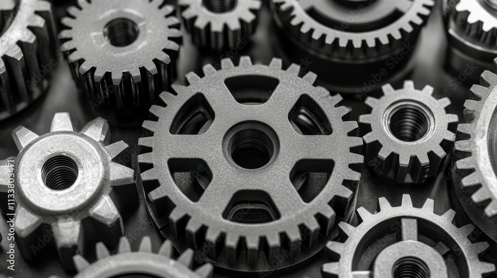 Abstract grey wheel geometric background featuring a series of interconnected gear shapes, symbolizing the advancement of technology and mechanical design in a sleek vector format. Abstract grey wheel geometric background featuring a series of interconnected gear shapes, symbolizing the advancement of technology and mechanical design in a sleek vector format.