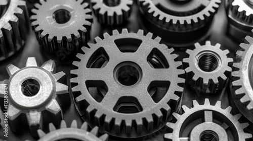 Wallpaper Mural Abstract grey wheel geometric background featuring a series of interconnected gear shapes, symbolizing the advancement of technology and mechanical design in a sleek vector format. Torontodigital.ca