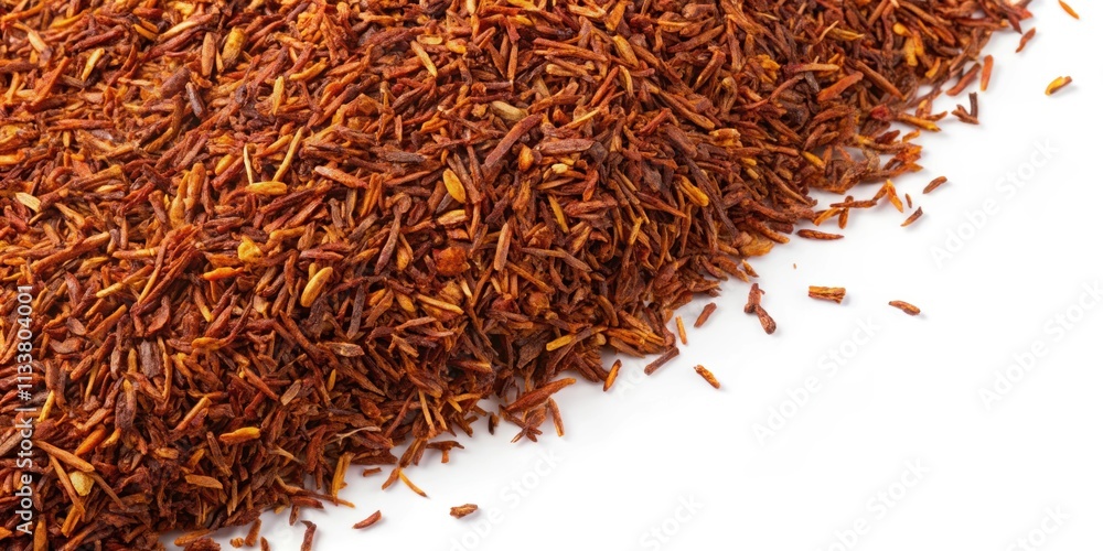 Fototapeta premium Dried rooibos tea leaves, Rooibos, tea, leaves, herbal, organic, beverage, drink, natural, healthy, red, South Africa