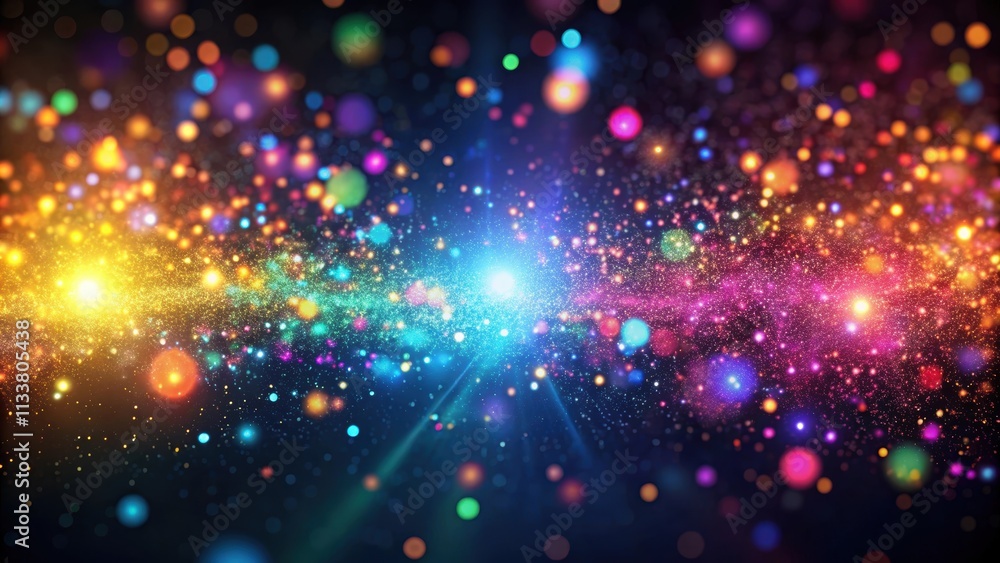 Fototapeta premium Abstract particle background with glowing particles and colorful lights, particles, background, abstract, glowing, lights
