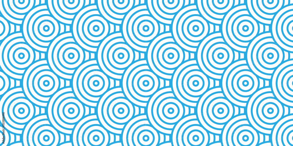 Overlapping creative diamond circle abstract blue pattern waves texture. geometric digital fabric pattern circles floral and spiral round use for template, material, element, ornament background.